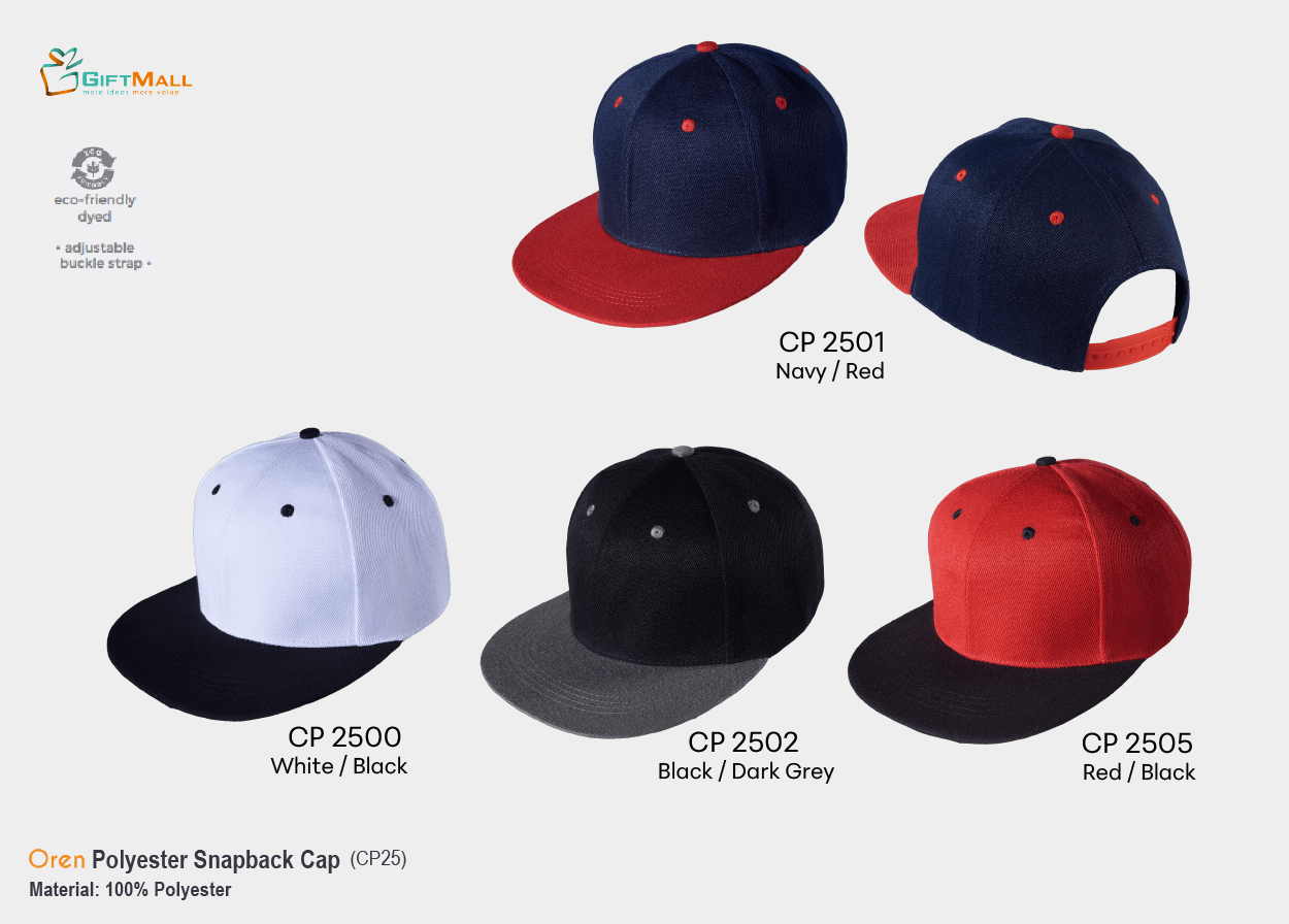 Oren CP25<br>Polyester Snapback Cap