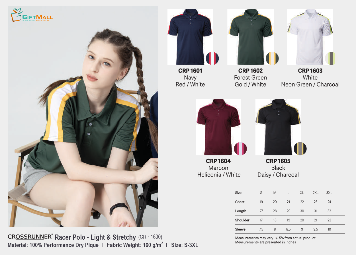 Crossrunner CRP 1600 (160gsm)<br>Racer Polo