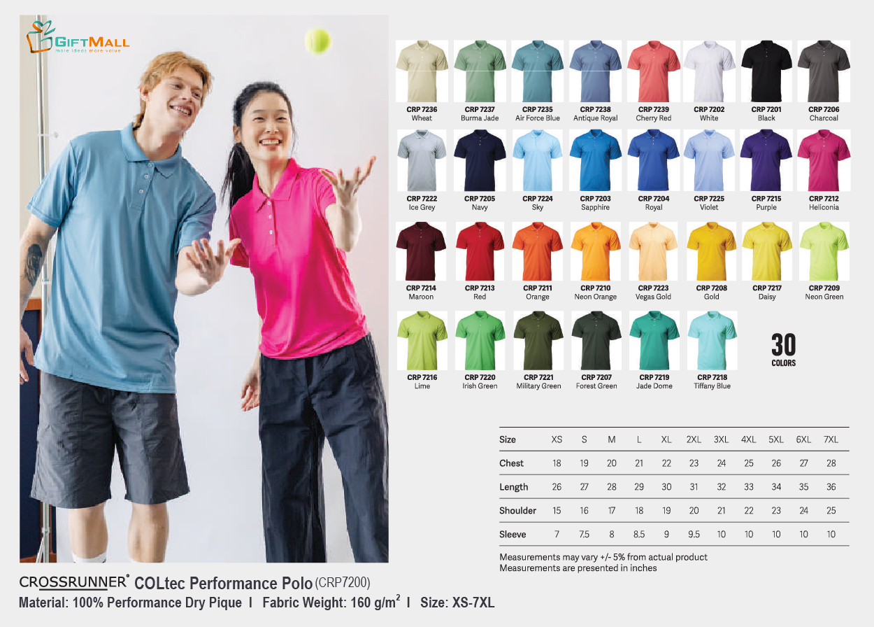 Crossrunner CRP 7200 (160gsm)<br>Performance Polo