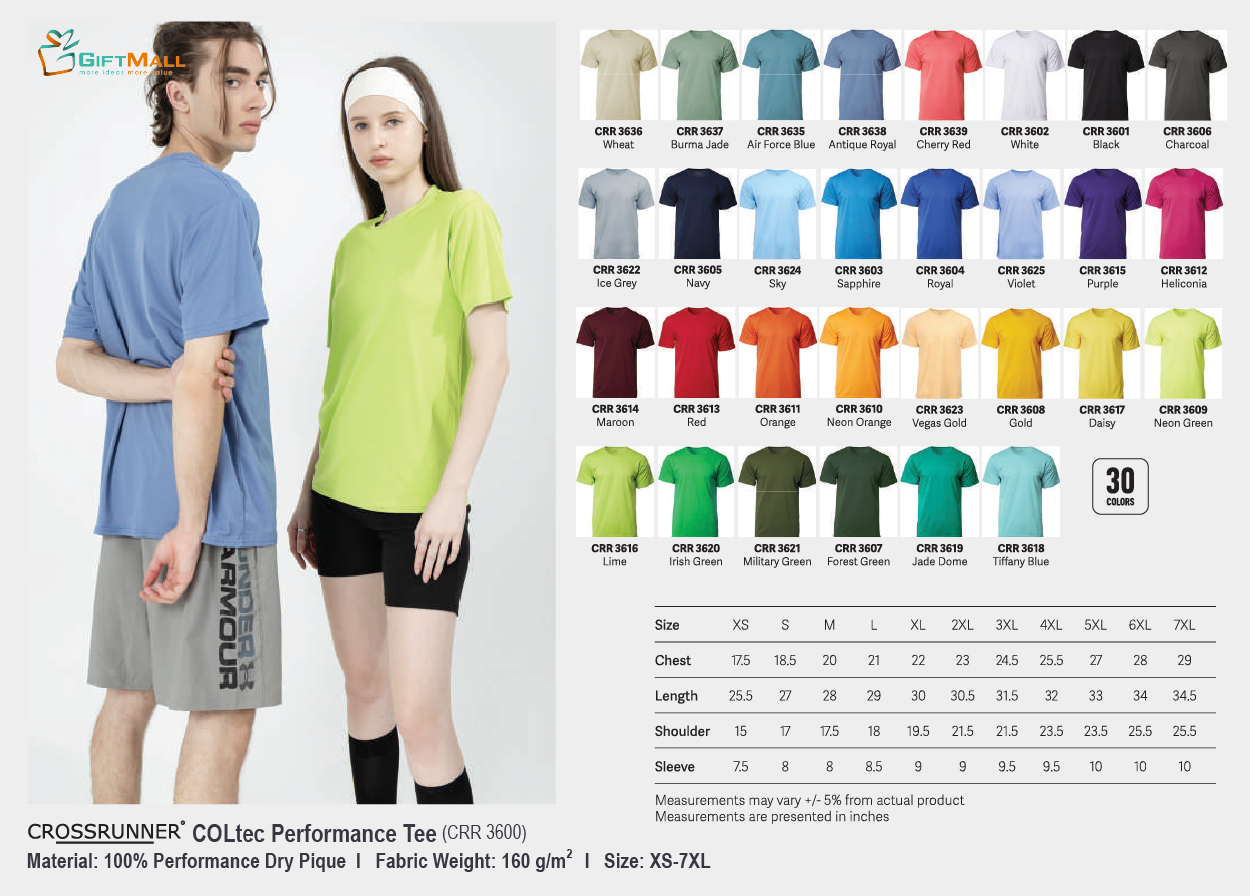 Crossrunner CRR 3600 (160gsm)<br>COLtec Performance Tee