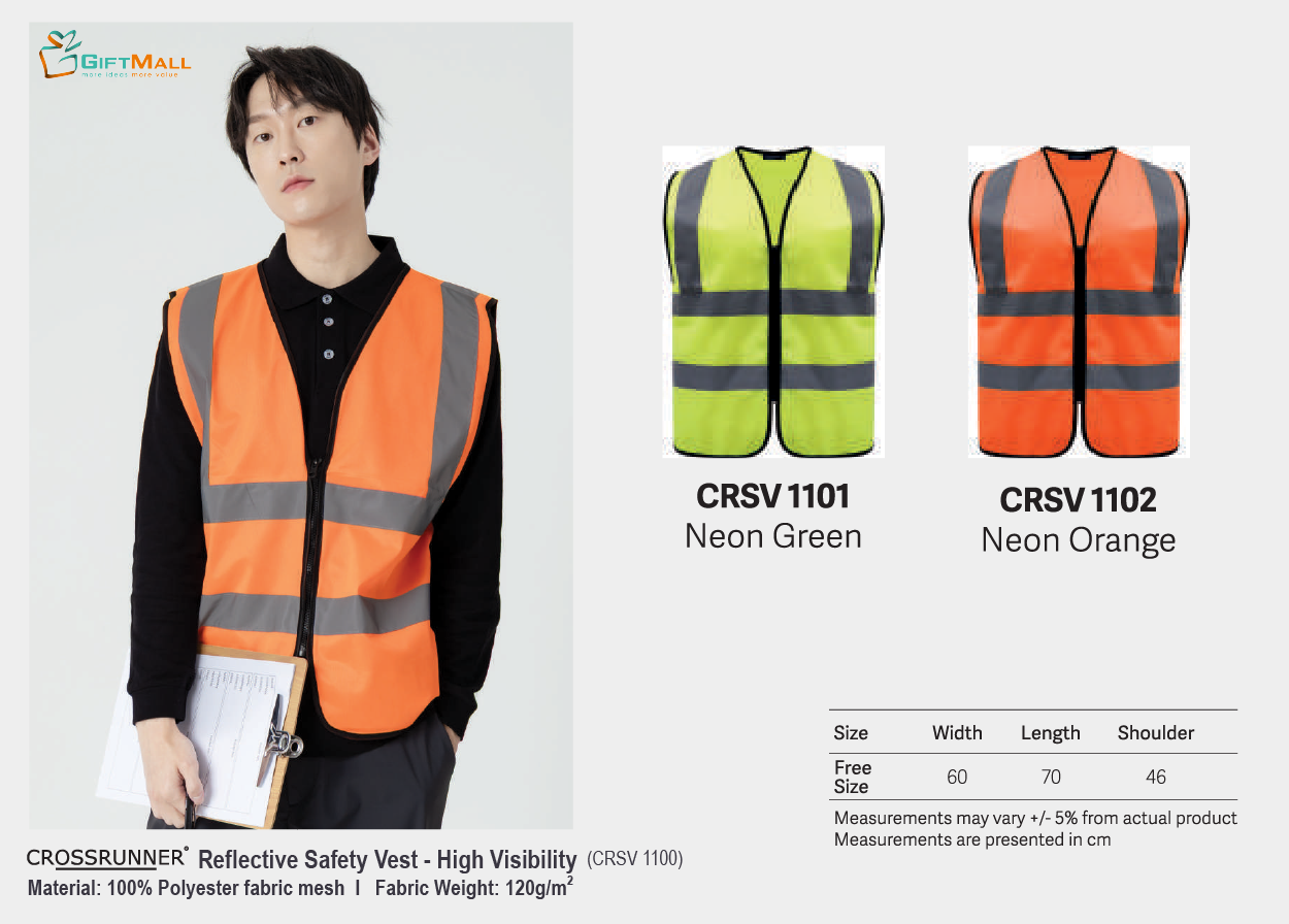 Crossrunner Safety Vest <br> CRSV 1100 (120gsm)