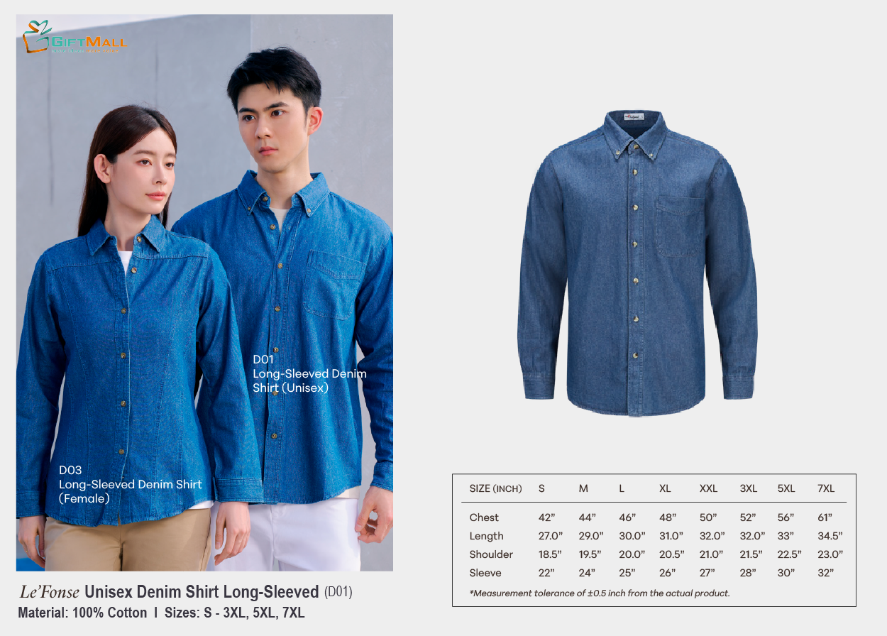 Le'Fonse D01<br>Long-Sleeved Denim Shirt
