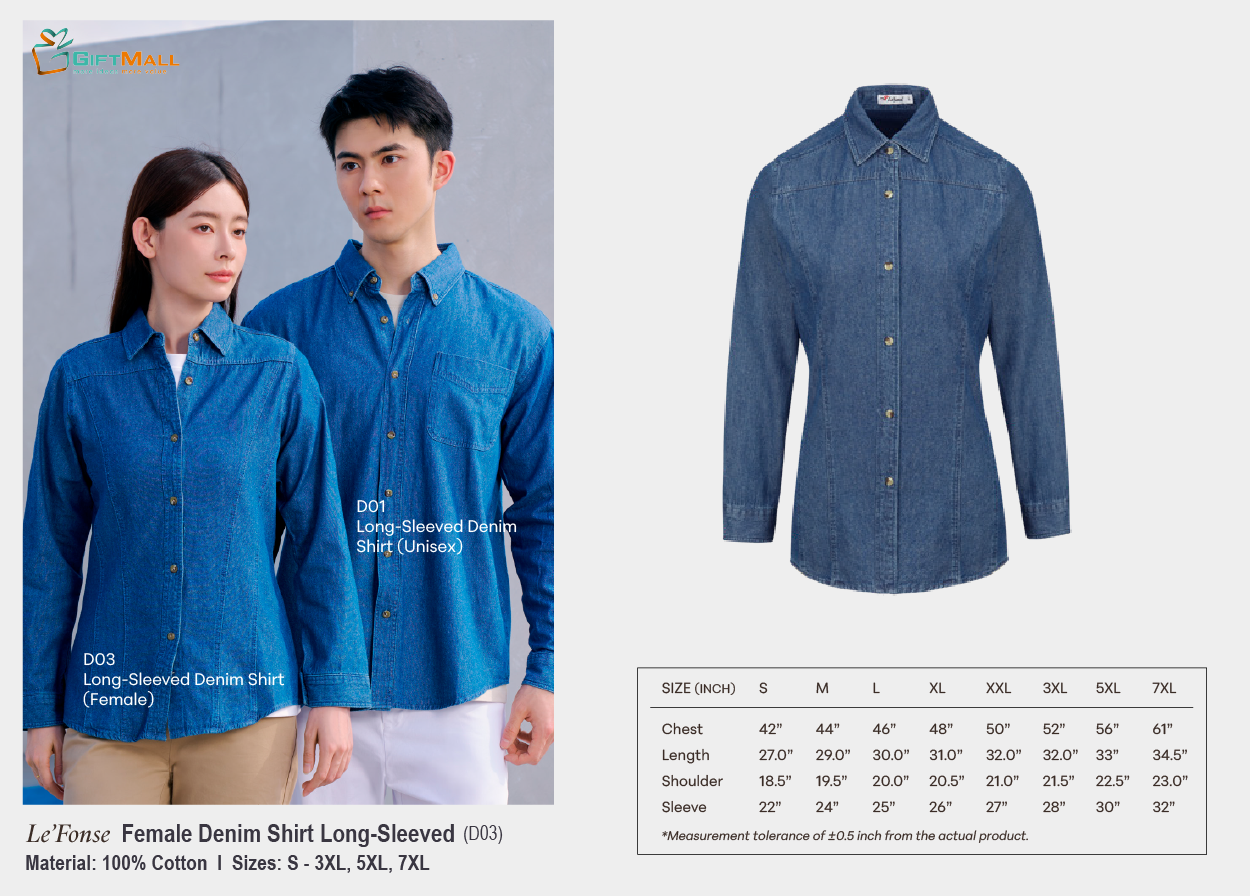 Le'Fonse D03<br>Female Long-Sleeved Denim