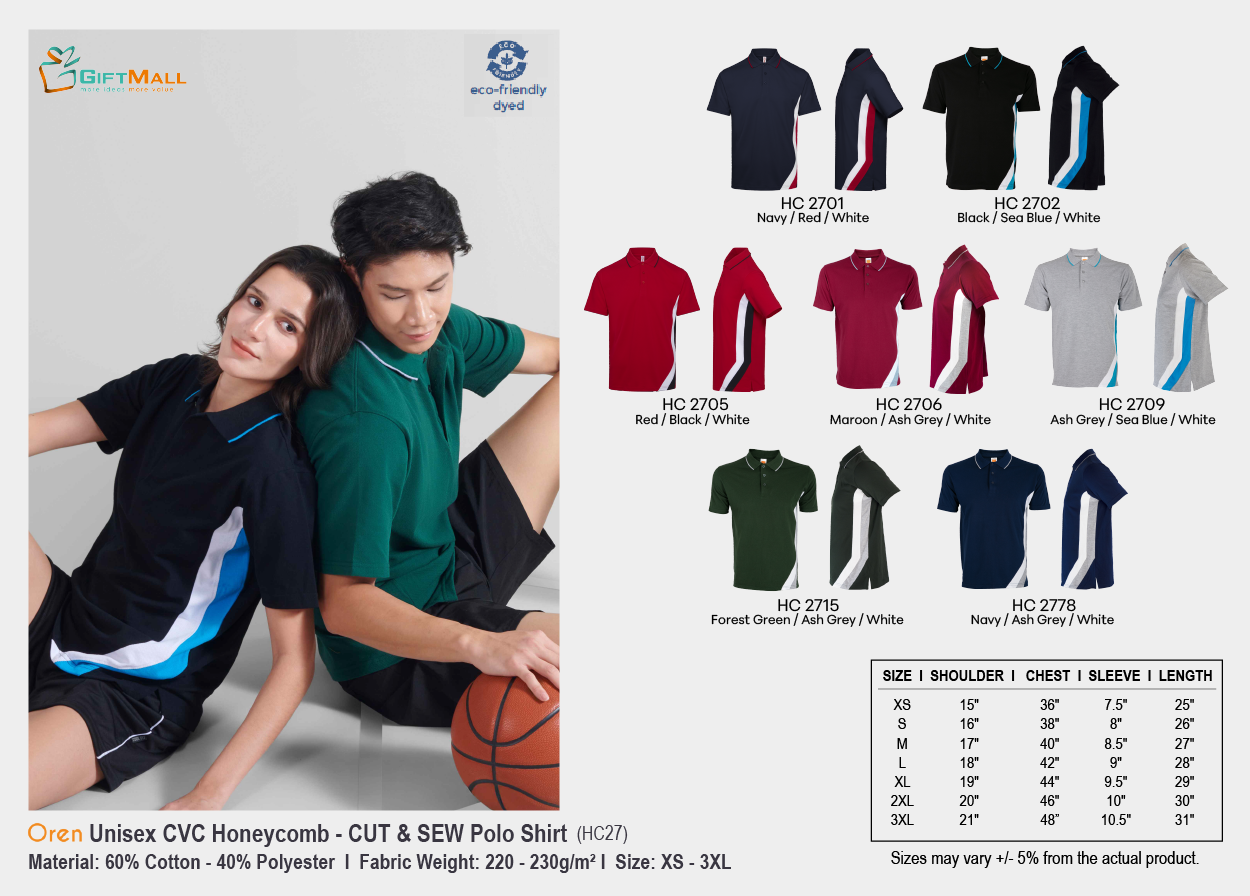 unisex cvc honeycomb