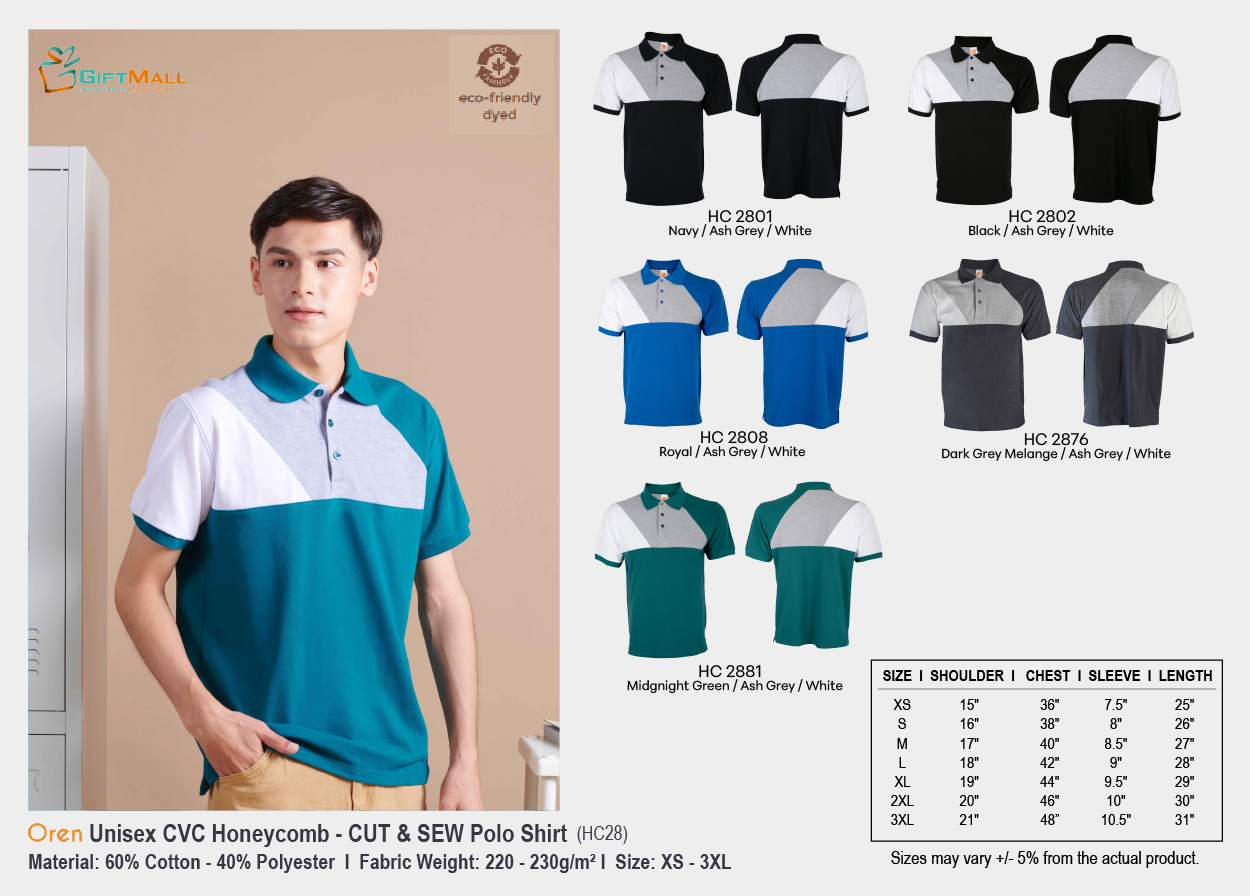 unisex cvc honeycomb