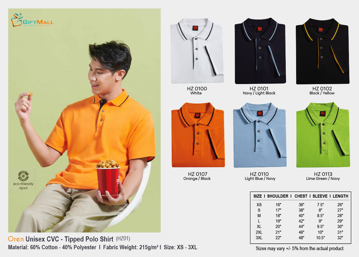 Oren HZ 01 (215gsm)<br>Unisex CVC