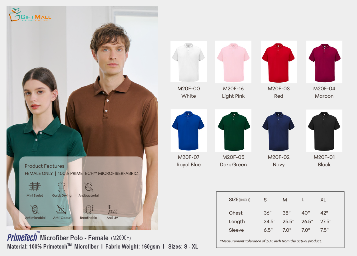 Le'fonse M2000F(160gsm)<br>Female PrimeTech Polo