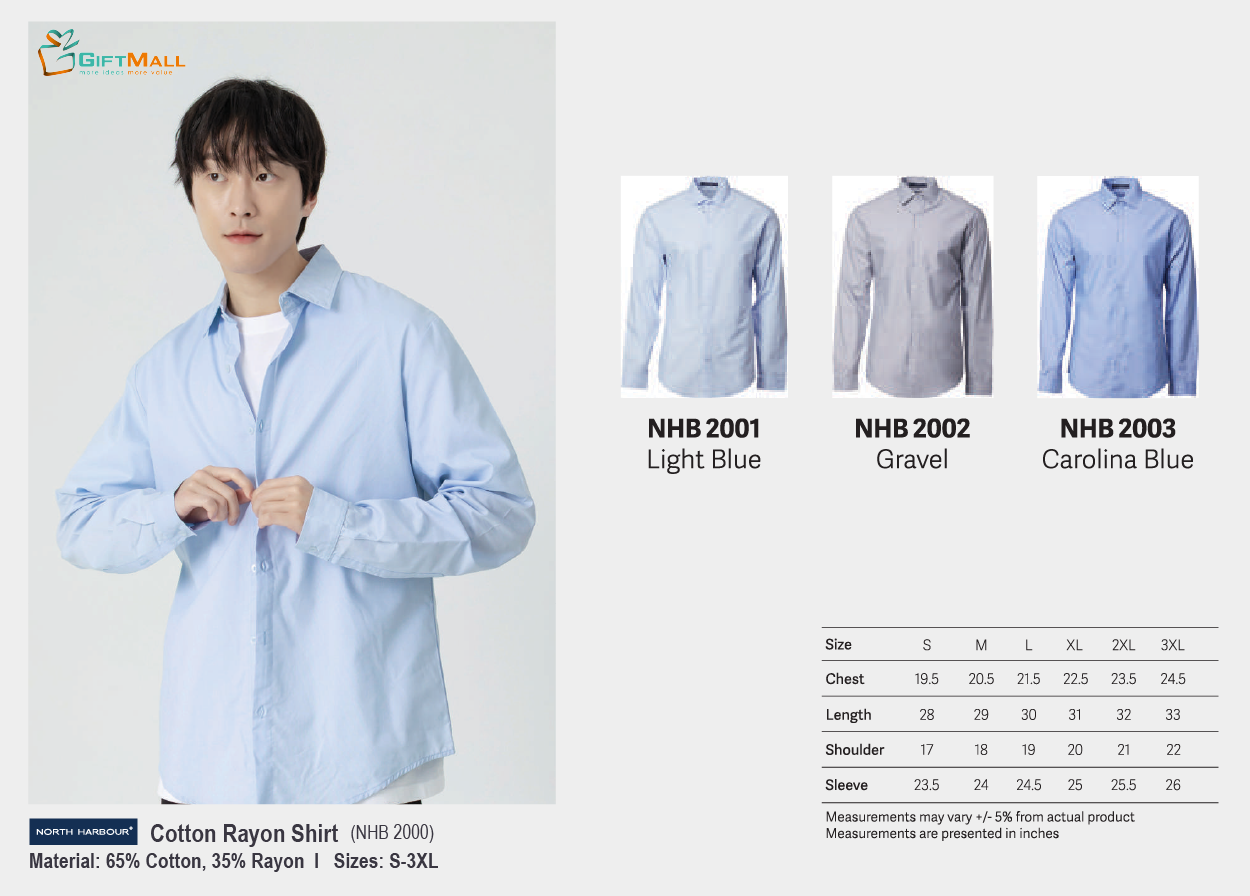North Harbour NHB2000<br>Cotton Rayon Shirt