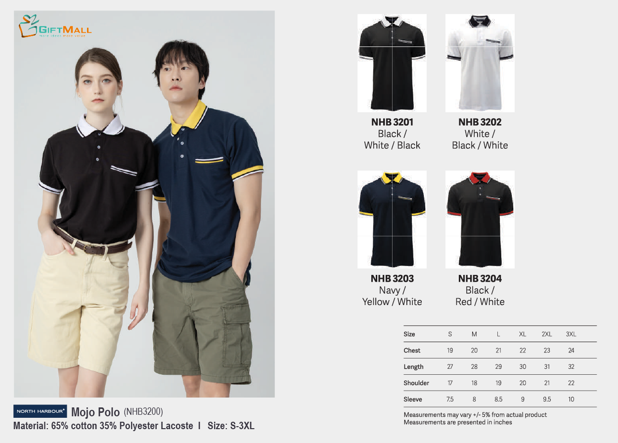 North Harbour NHB 3200<br>Unisex Mojo Polo