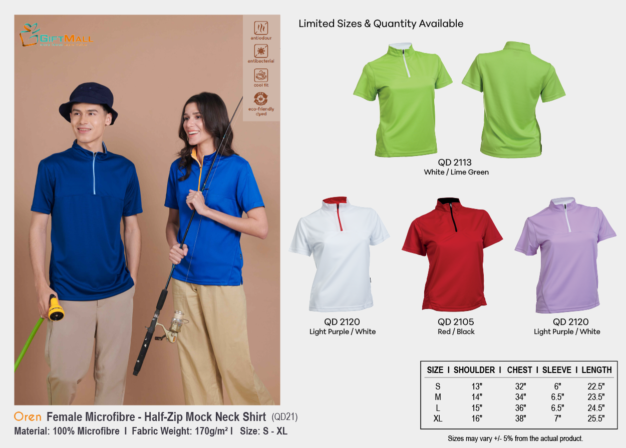 Oren QD21 (170gsm)<br>Female Microfibre
