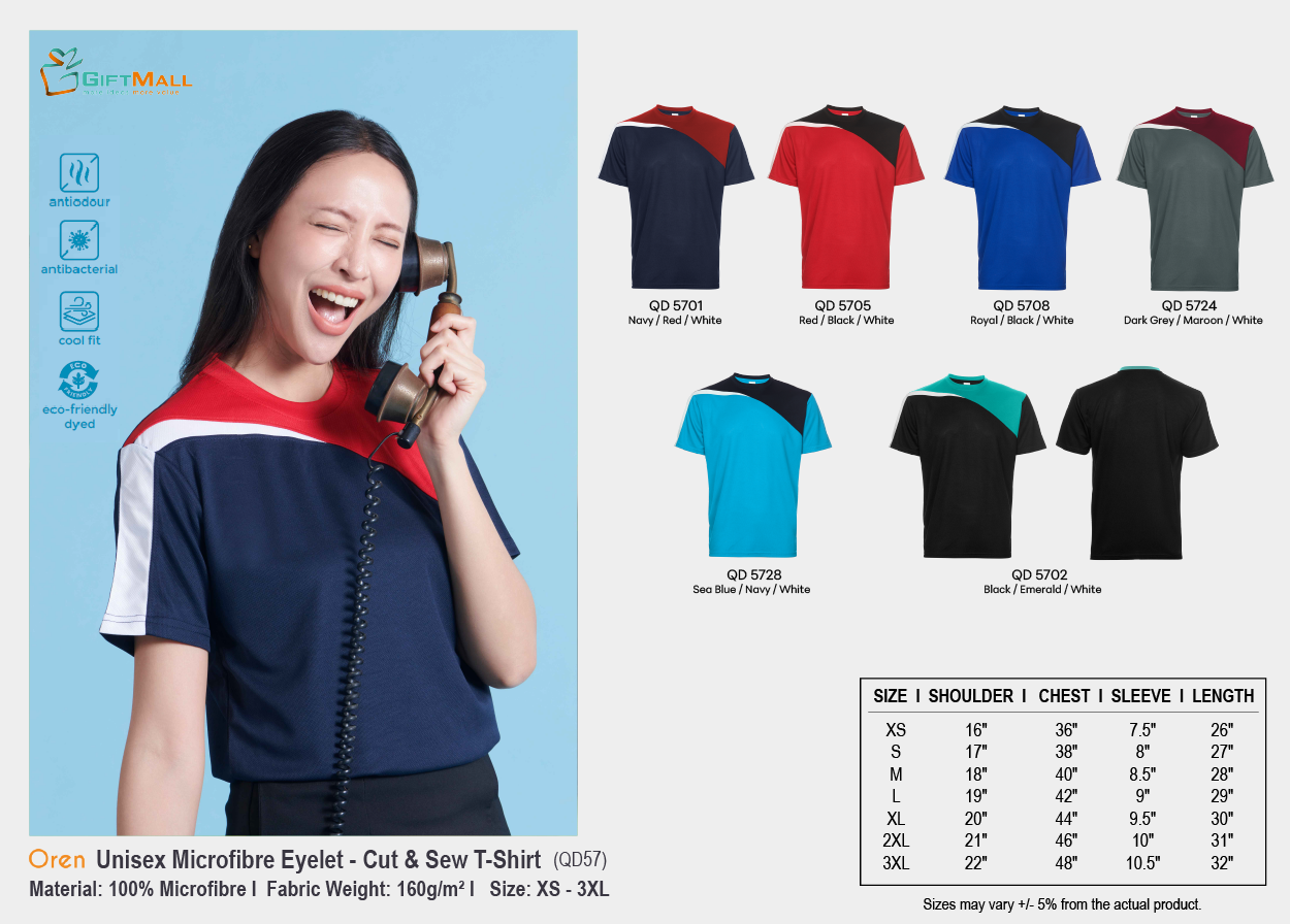 Oren QD57 (160gsm)<br>Unisex Microfibre