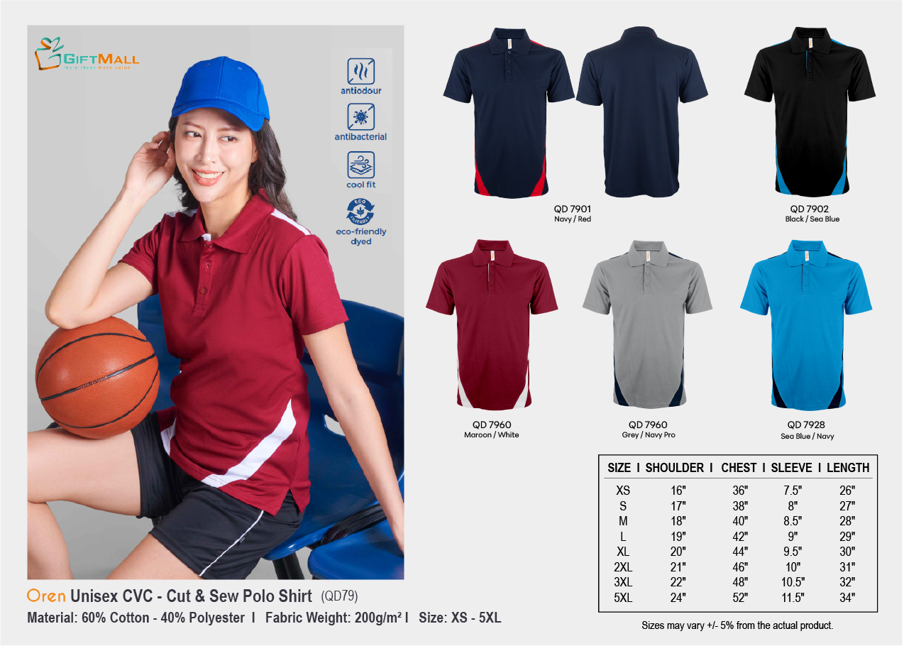 Oren QD79 (200gsm)<br>Unisex CVC