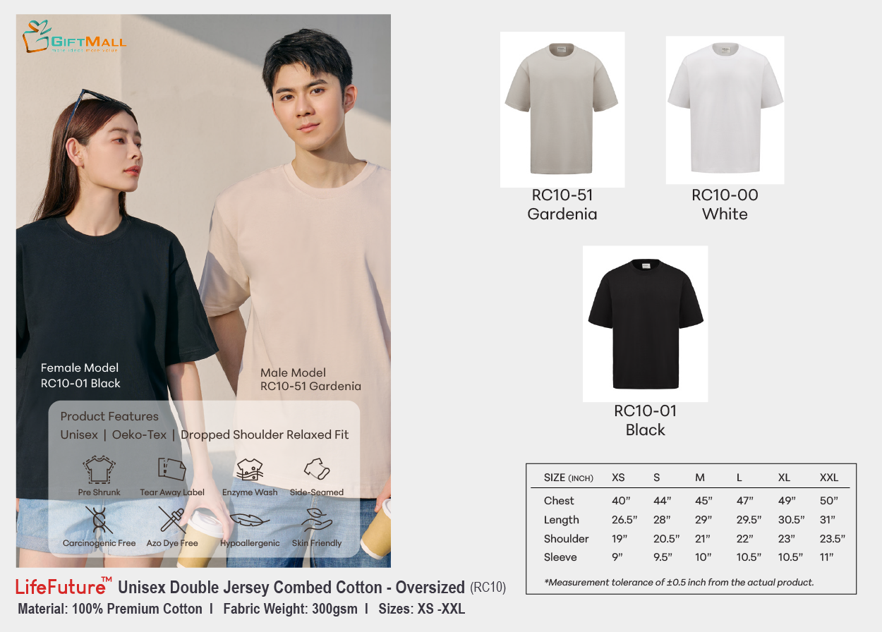 Le'fonse RC10 (300gsm)<br>Unisex Combed Cotton