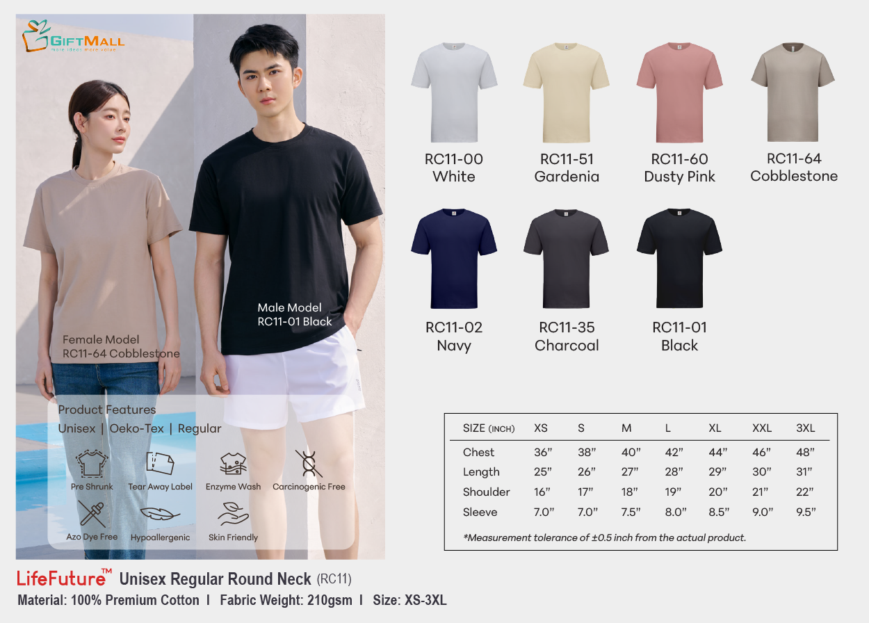 Le'fonse RC11 (210gsm)<br>Unisex Siro Combed