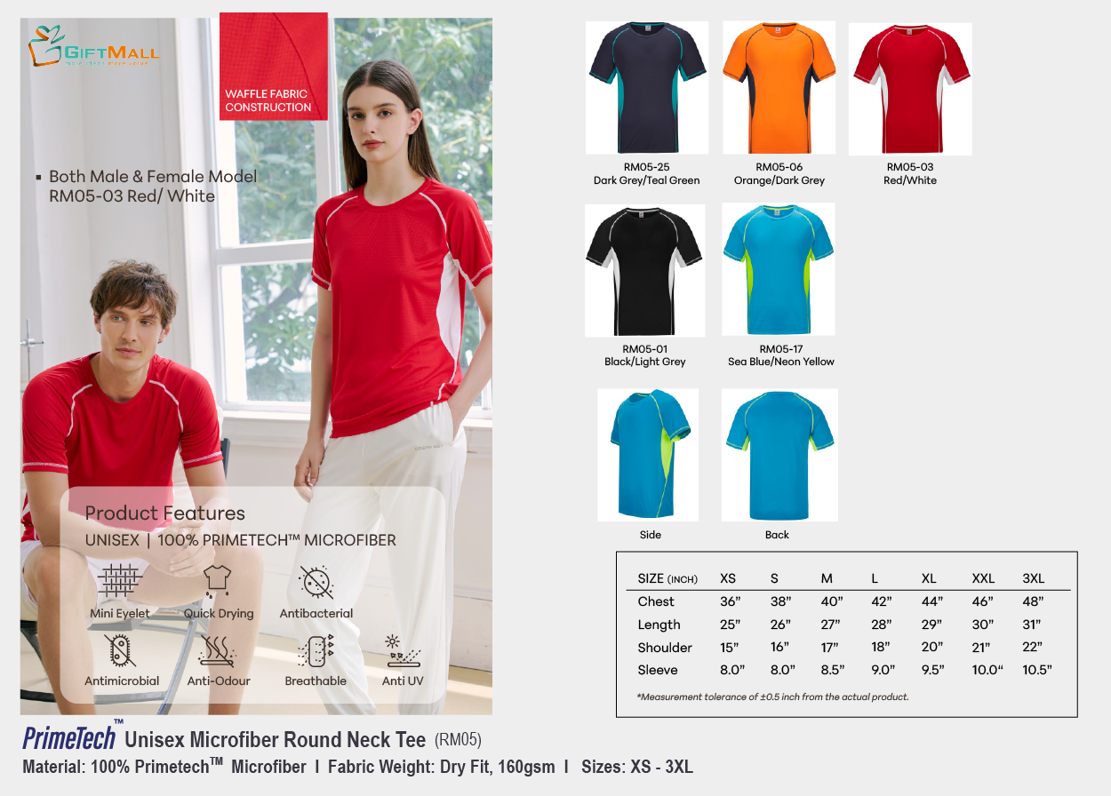 Le'fonse RM05 (160gsm)<br>Unisex PrimeTech Tee