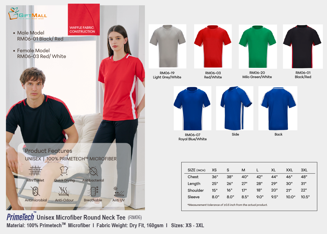 Le'fonse RM06 (160gsm)<br>Unisex PrimeTech Tee