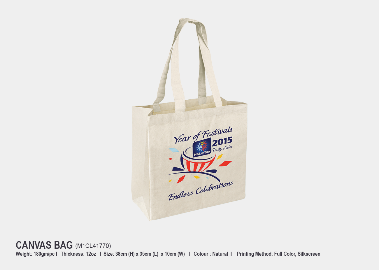 Canvas Bag M1CAN41770 <br> 38cm(H) x 35cm(L) x 10cm(Base)