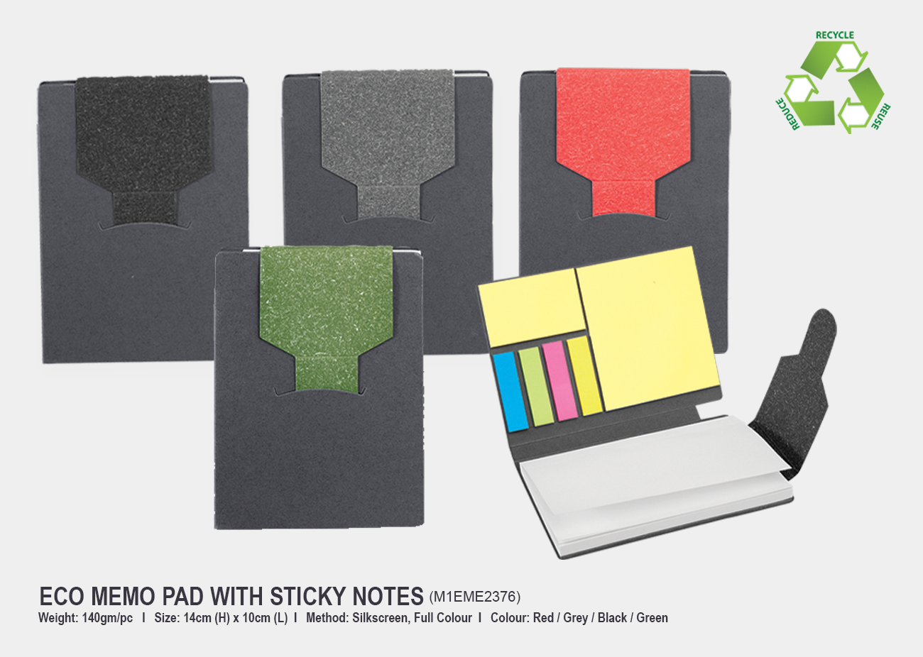 Eco Memo Pad with Sticky Notes M1EME2376