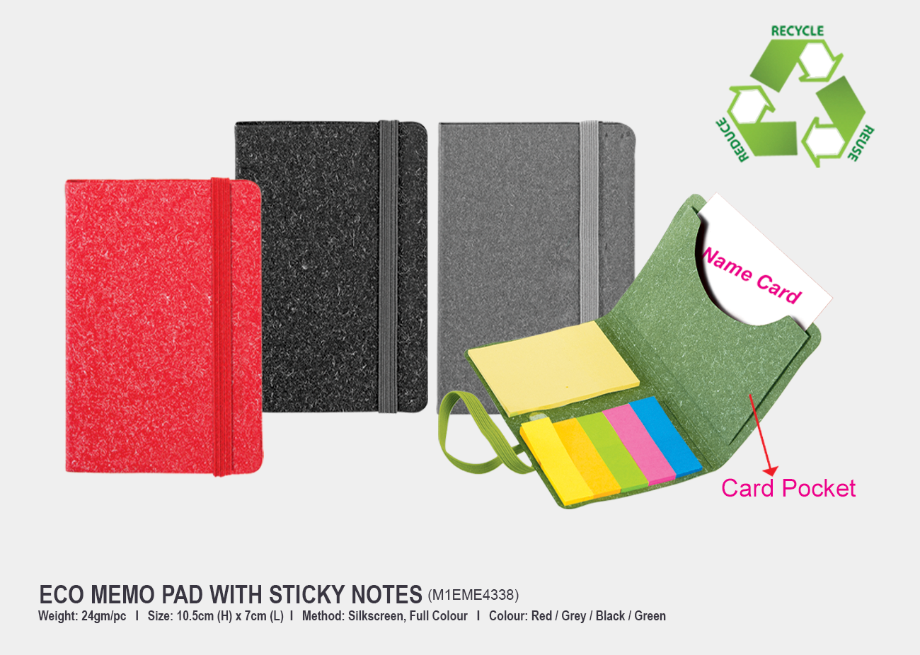 Eco Memo Pad with Sticky Notes M1EME4338