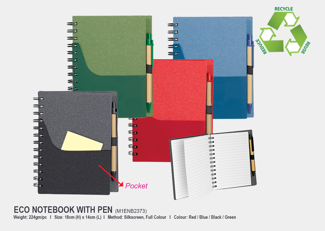 Eco Notebook with Pen M1ENB2373