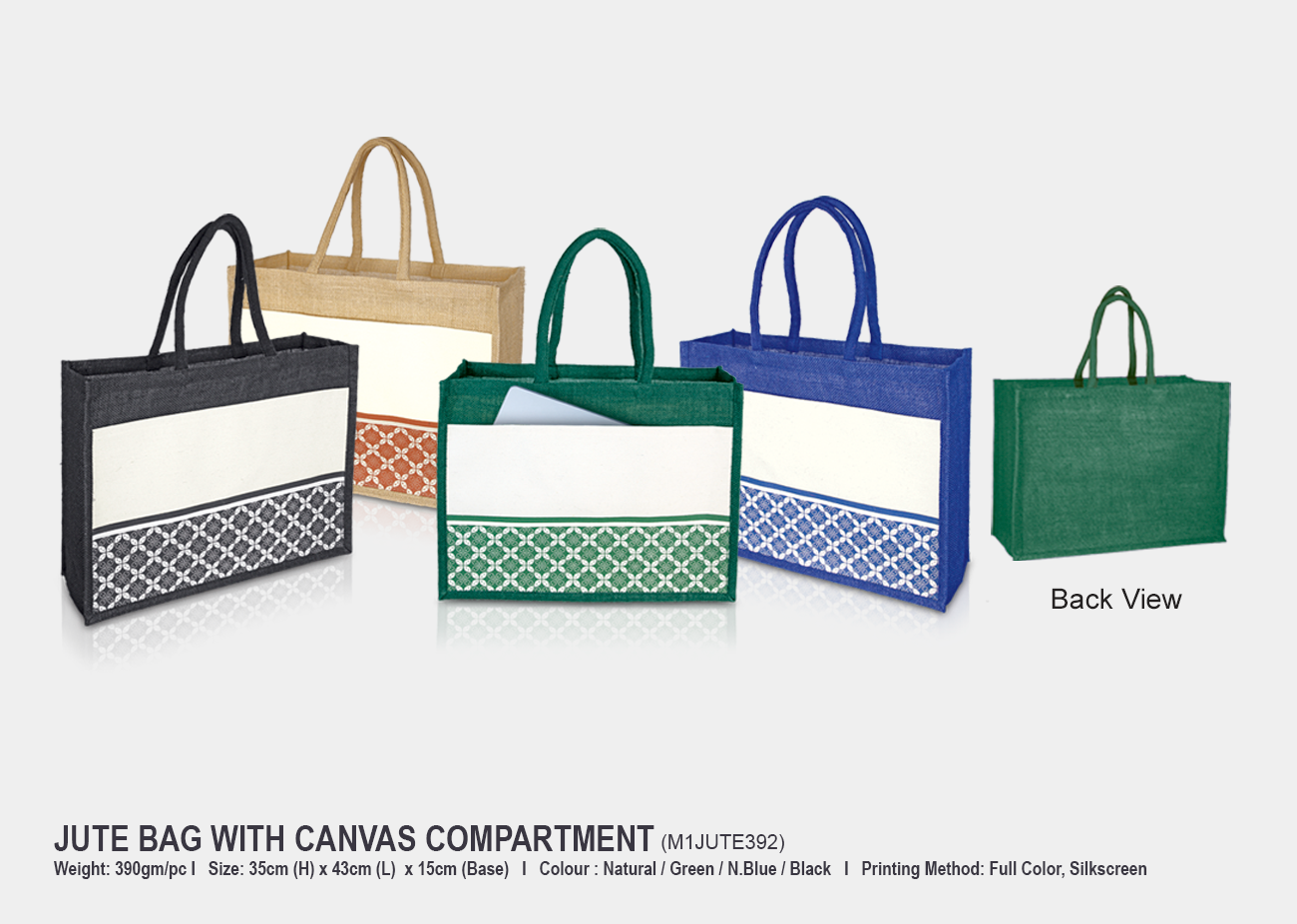 Jute Bag M1JUTE392 <br>35cm(H) x 43cm(L) x 15cm(W)
