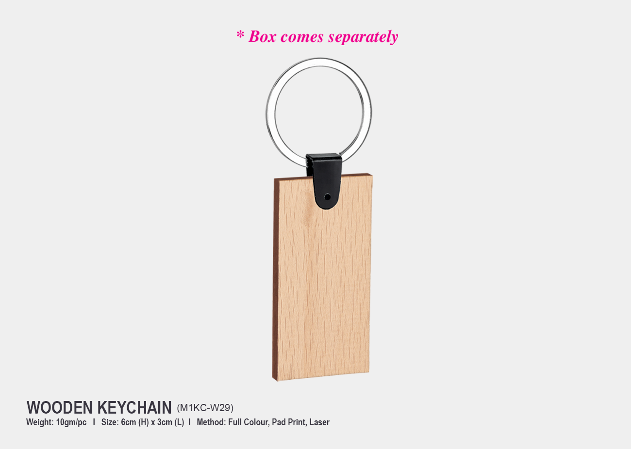 Wooden Keychain M1KCW29<br> 6cm(H) x 3cm(L)
