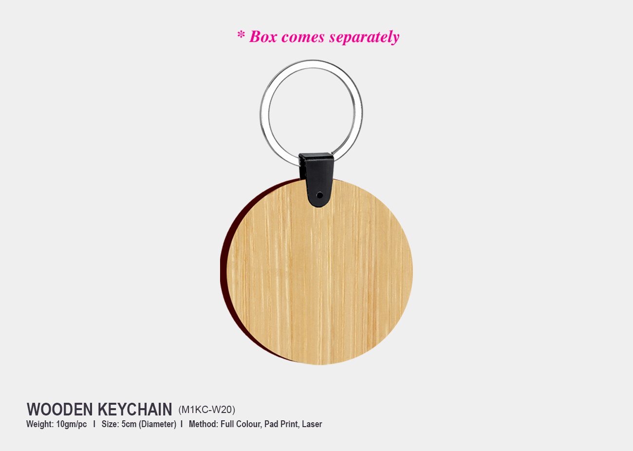 Wooden Keychain M1KCW20<br> 5cm(D)