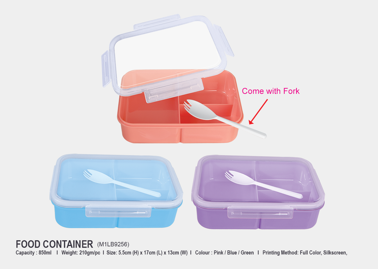 Food Container M1LB9259 <br> 5.5cm(H) x 17cm(L) x 13cm(W)