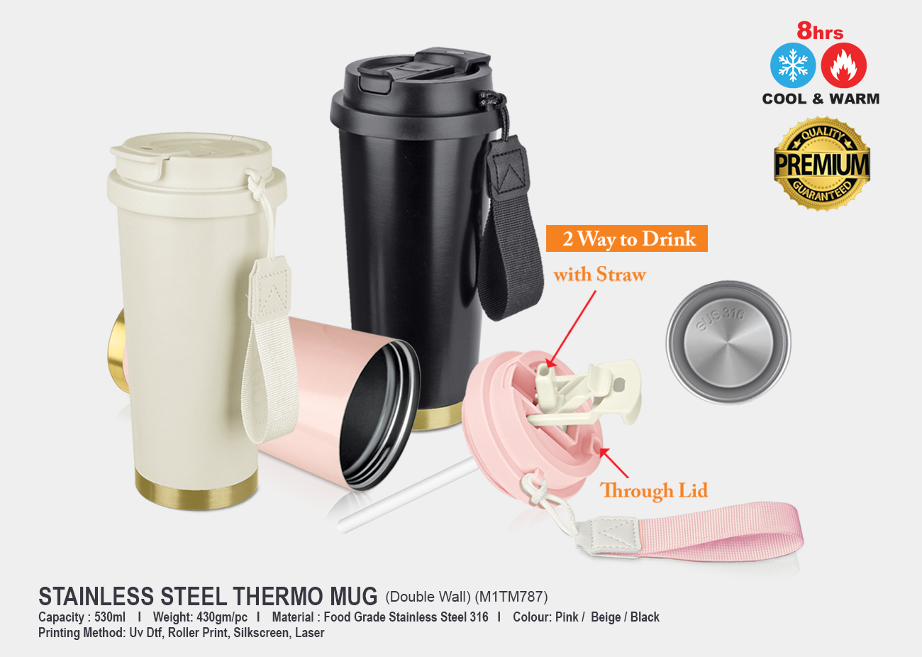 Stainless Steel Thermo Mug M1TM787 530ml