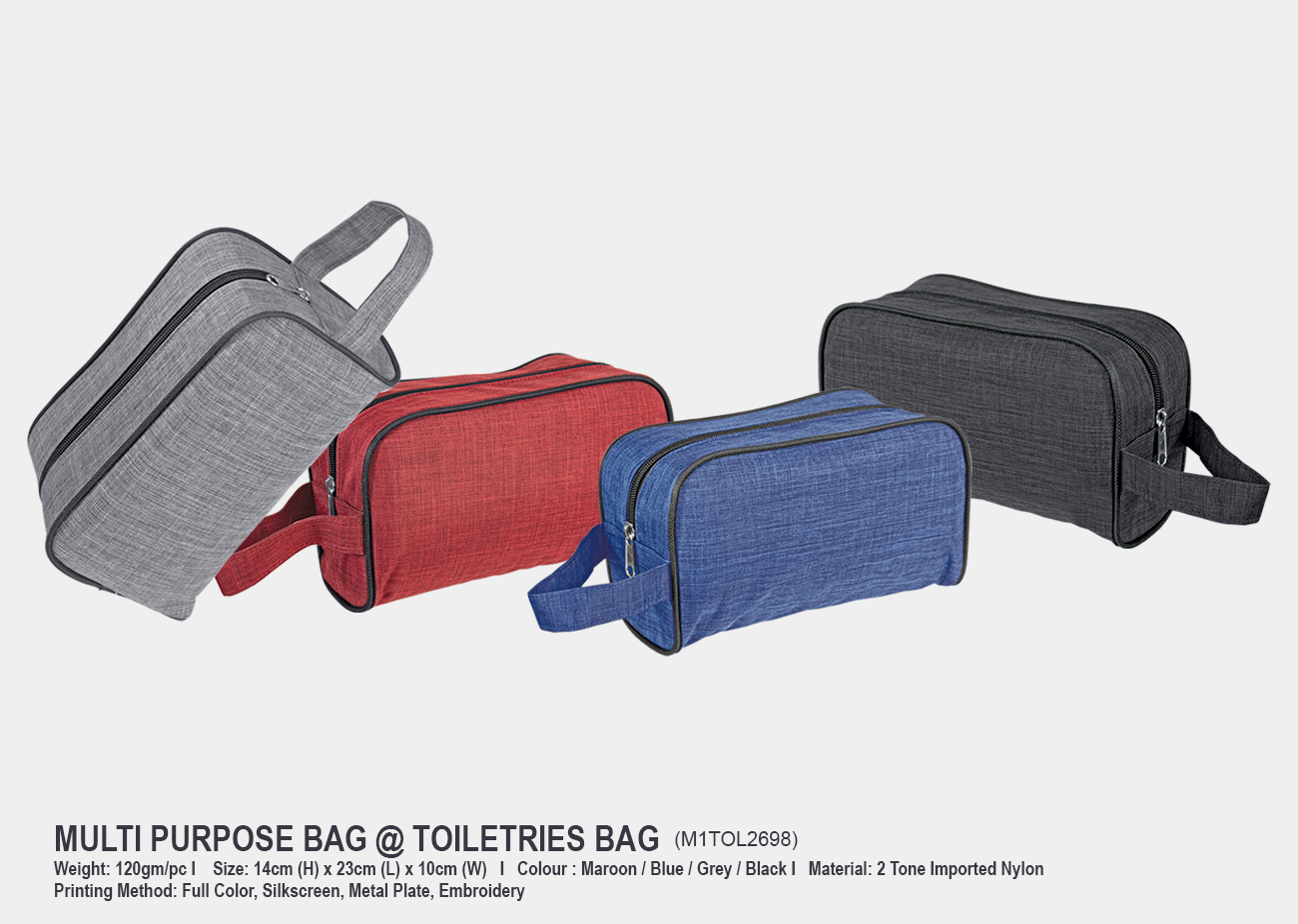 Multi Purpose Bag / Toiletries Bag M1TOL2698 <br> 14cm(H) x 23cm(L) x 10cm(W)
