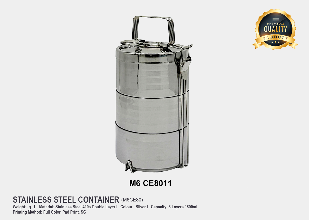 3 Layers Lunch Box M6CE80<br>1800ml