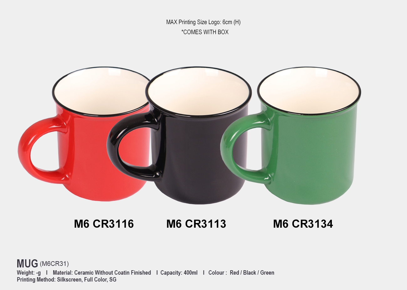 Ceramic Mug M6CR31 <br> 400ml