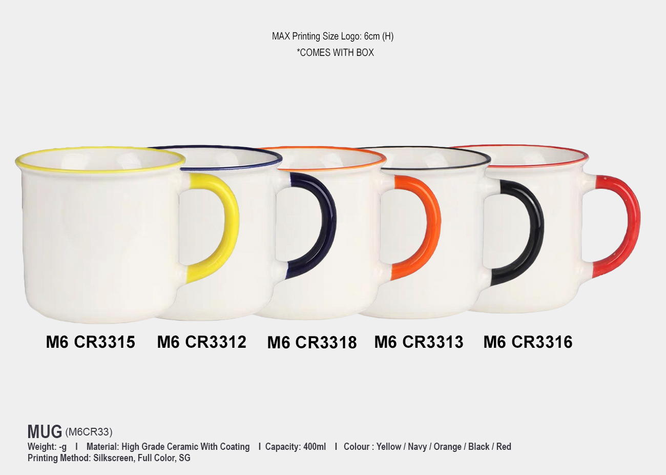 Ceramic Mug M6CR33 <br> 400ml
