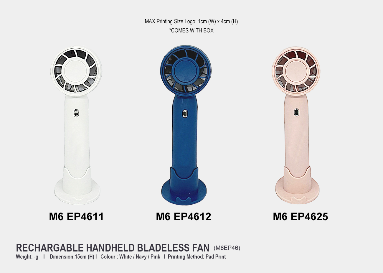 Portable USB Fan M6EP46 <br> 15cm (H)