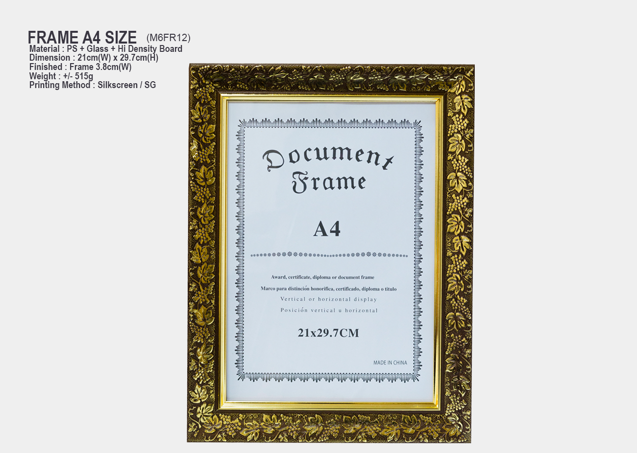 A4 Certificate Frame M6FR12<br>