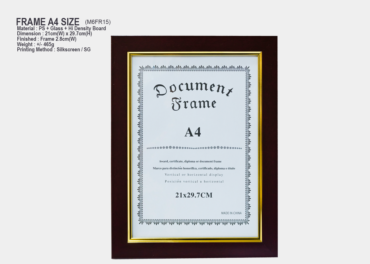 A4 Certificate Frame M6FR15<br>