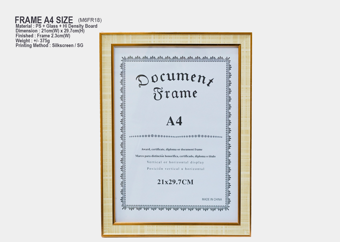 A4 Certificate Frame M6FR18<br>