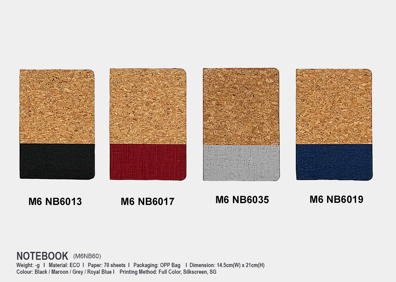 PU Notebook M6NB60 <br> 14.5cm(W) x 21cm(H)