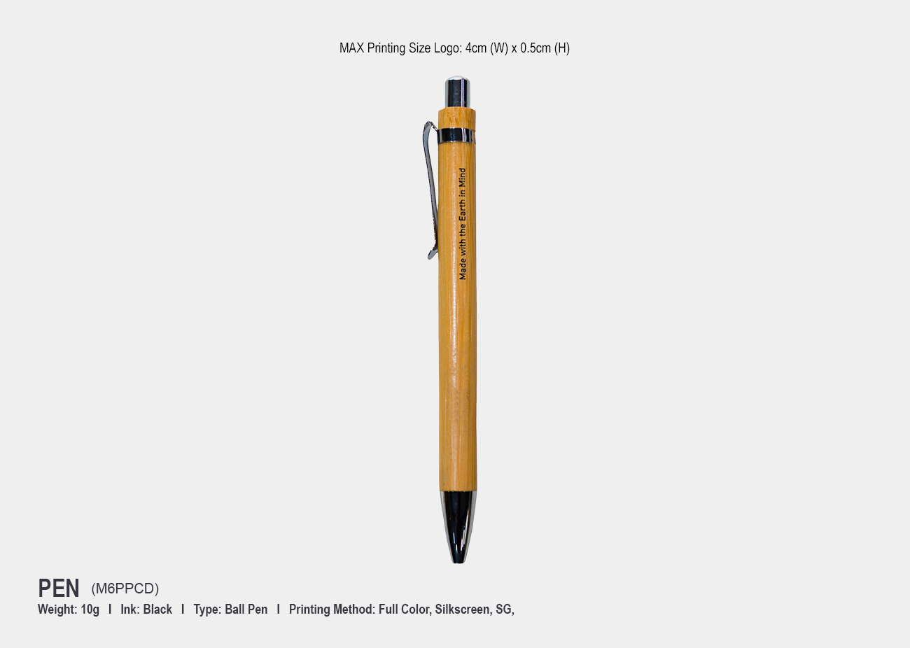 Plastic Pen M6PPCD <br> +/- 10g