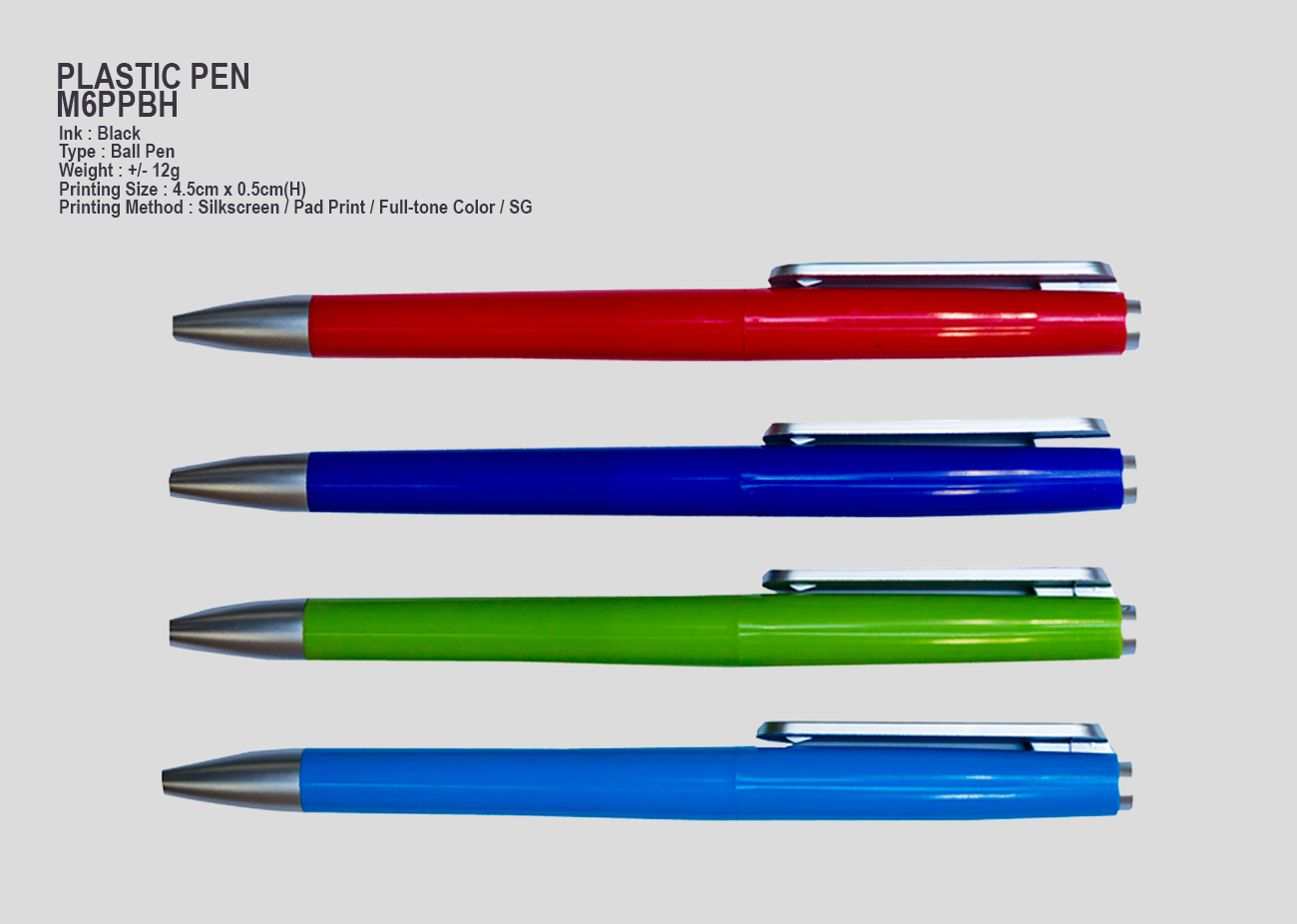 Plastic Pen M6PPBH <br> +/- 8g