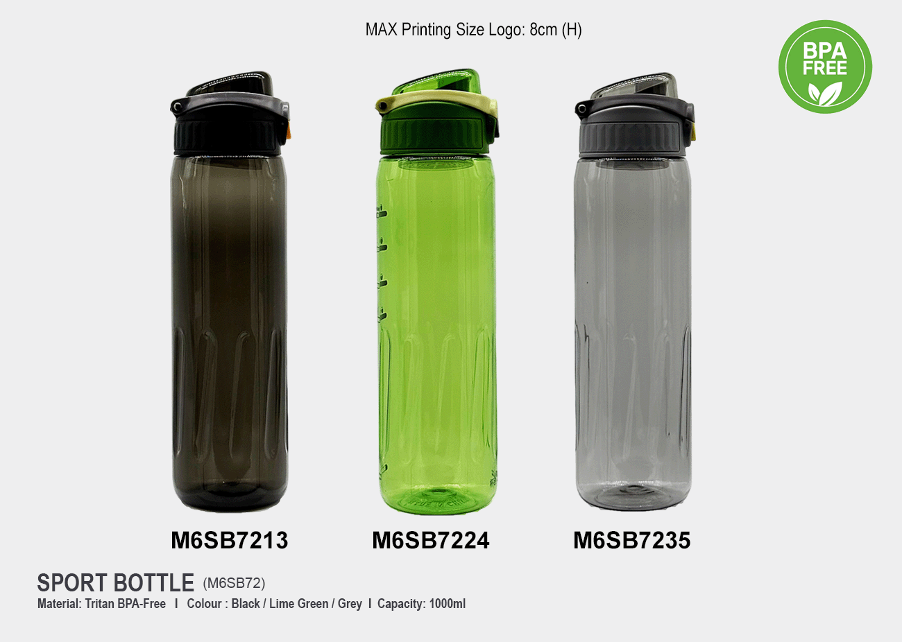BPA FREE Sport Bottle M6SB72<br>1000ml