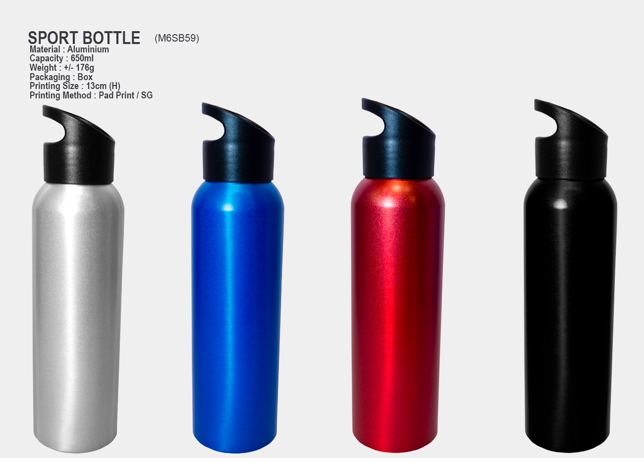 Aluminium Sport Bottle M6SB59<br>650ml