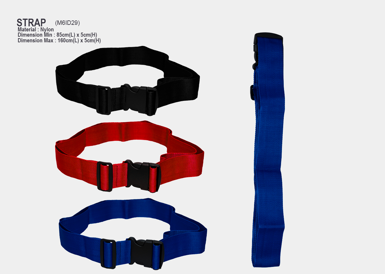 Luggage Strap M6ID29 <br> Max 160cm(L) x 5cm(H)