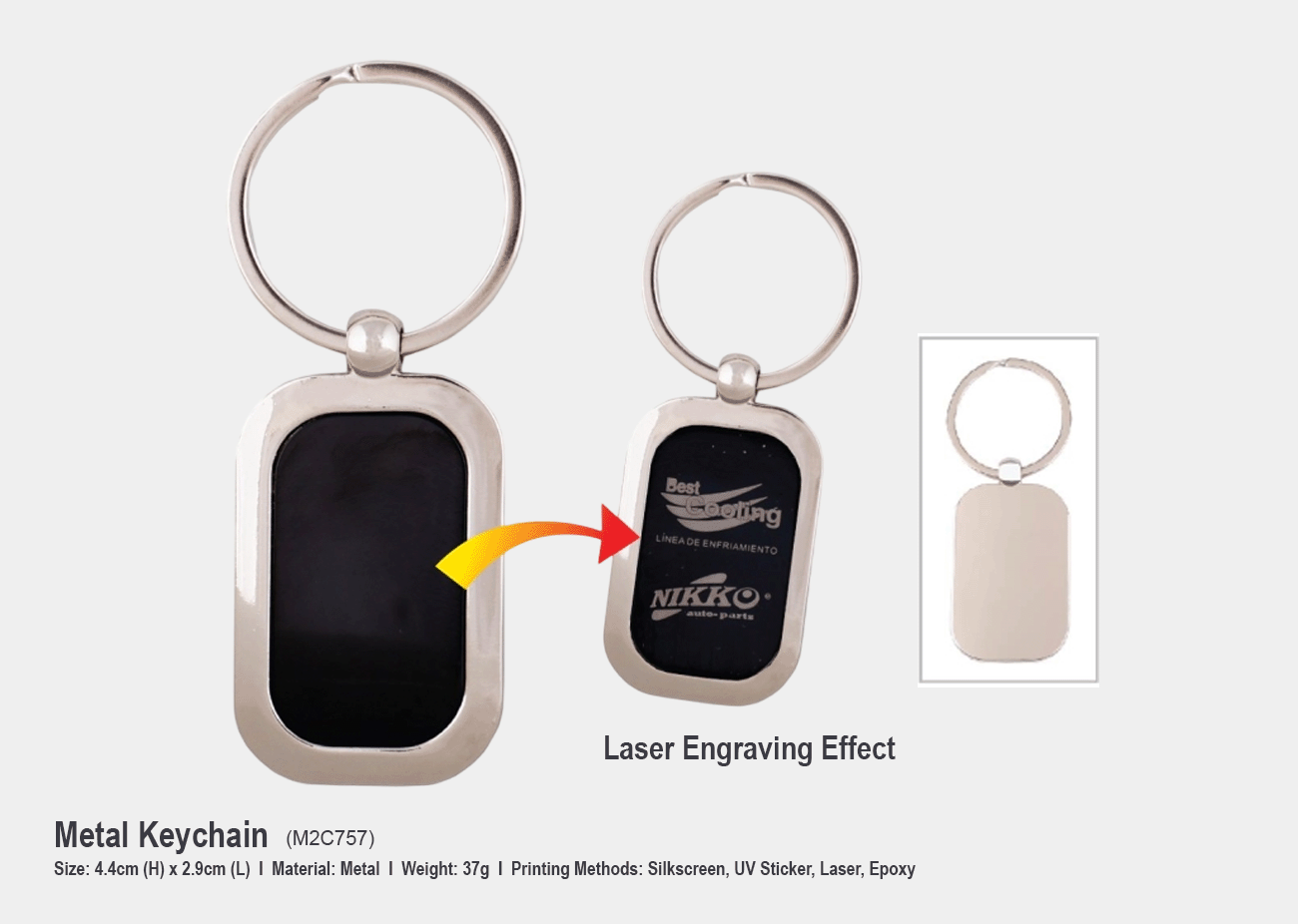 Metal Keychain M2C757 <br> 4.4cm (H) x 2.9cm (L)
