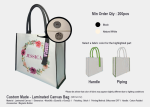 Laminated Canvas Bag SB1LC12 <br> 40cm(W) x 32cm(H) x 15cm(D)