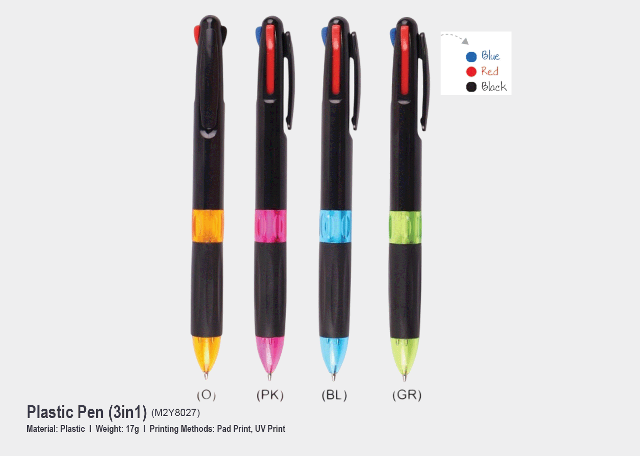 3in1 Plastic Pen M2Y8027