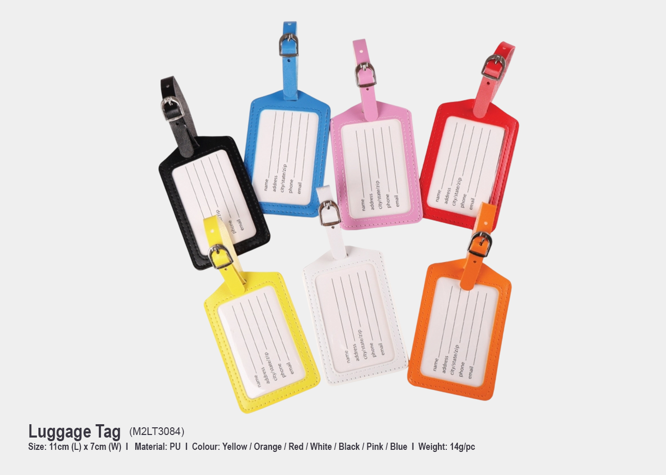 Luggage Tag M2LT3084 <br> 11cm (L) x 7cm (W)