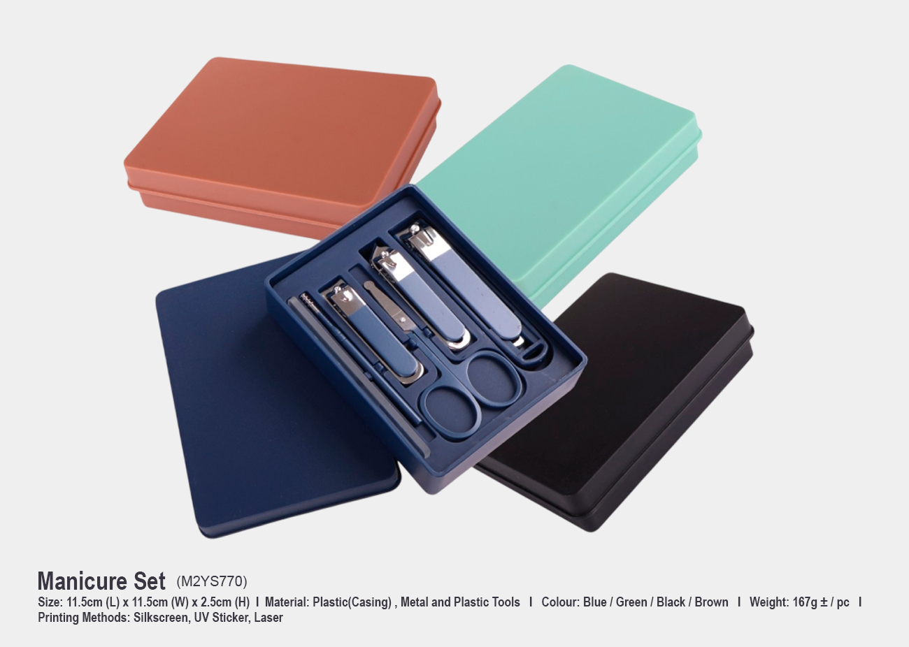 Manicure Set (6pcs) M2YS779 <br> 9.8cm (L) x 9.8cm (W) x 2.5cm (H)