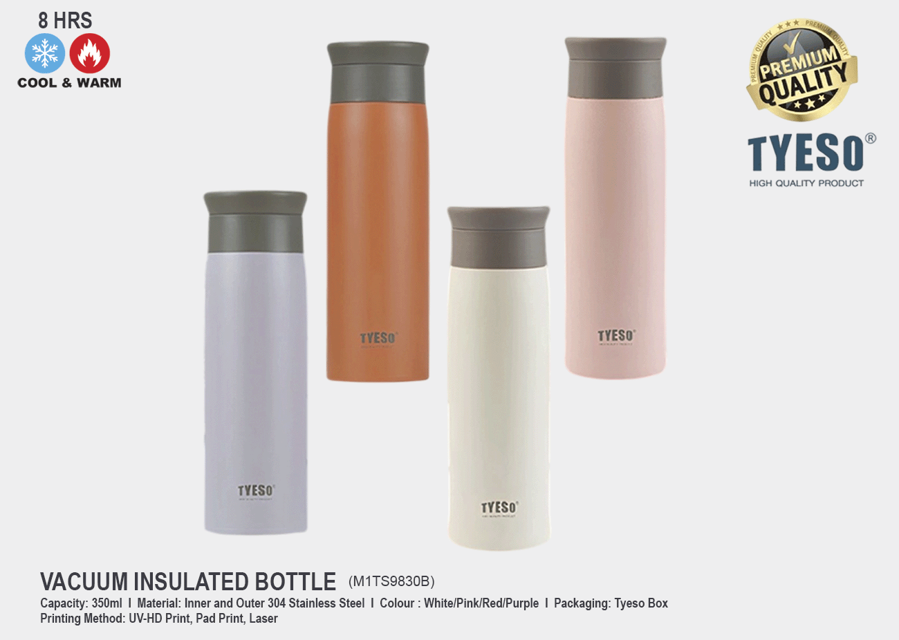 TYESO Vacuum Insulated Bottle M1TS9830B<br>350ml