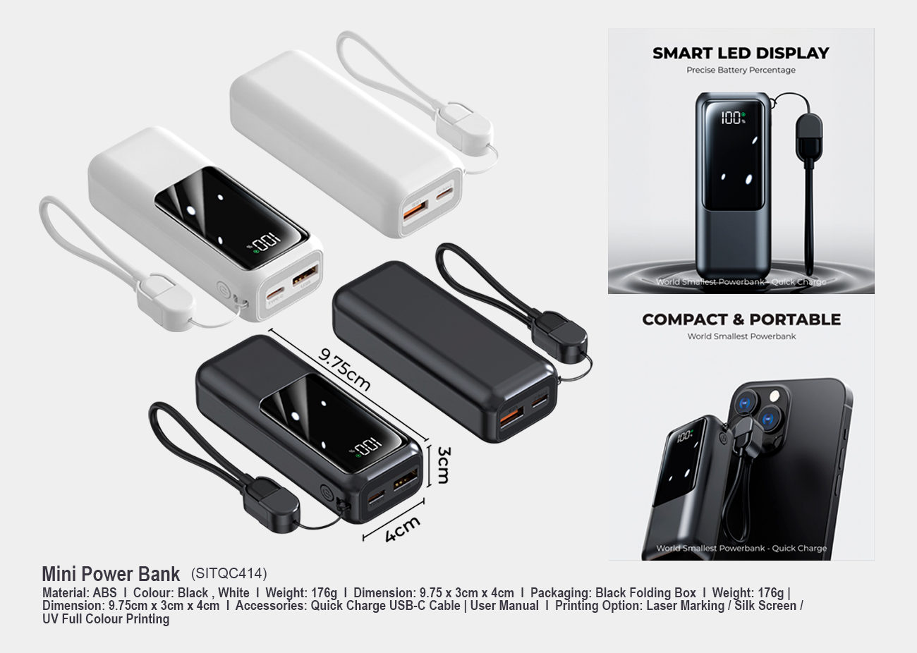 Mini Power Bank SITQC414 <br> 10,000mAh